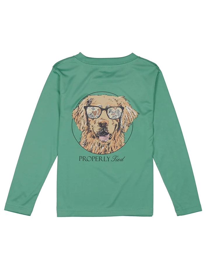 Boys Performance Tee Long Sleeve Camo Companion Ivy