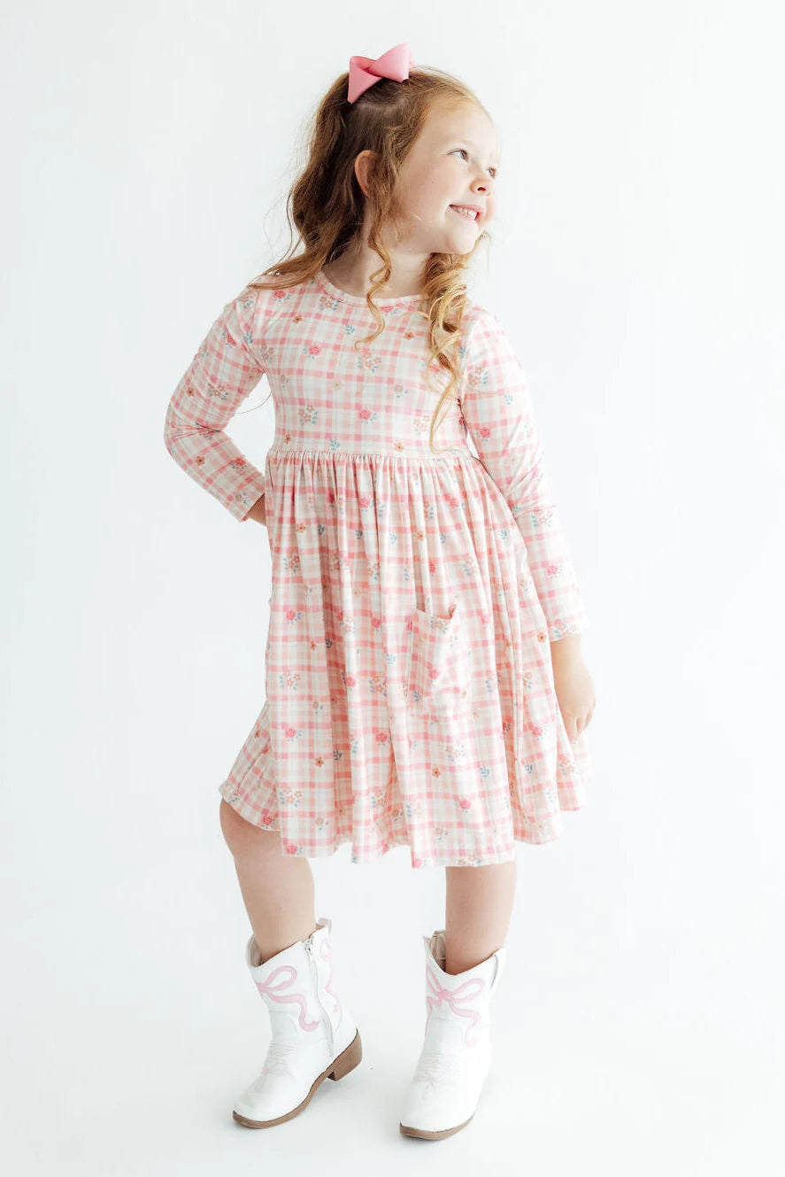 Off the Grid 3/4 Sleeve Pocket Twirl Dress