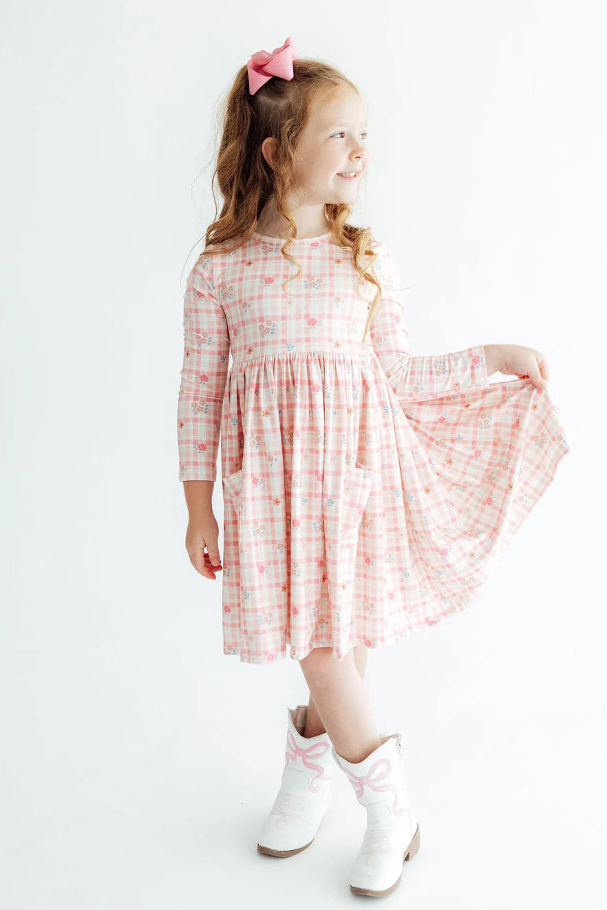 Off the Grid 3/4 Sleeve Pocket Twirl Dress
