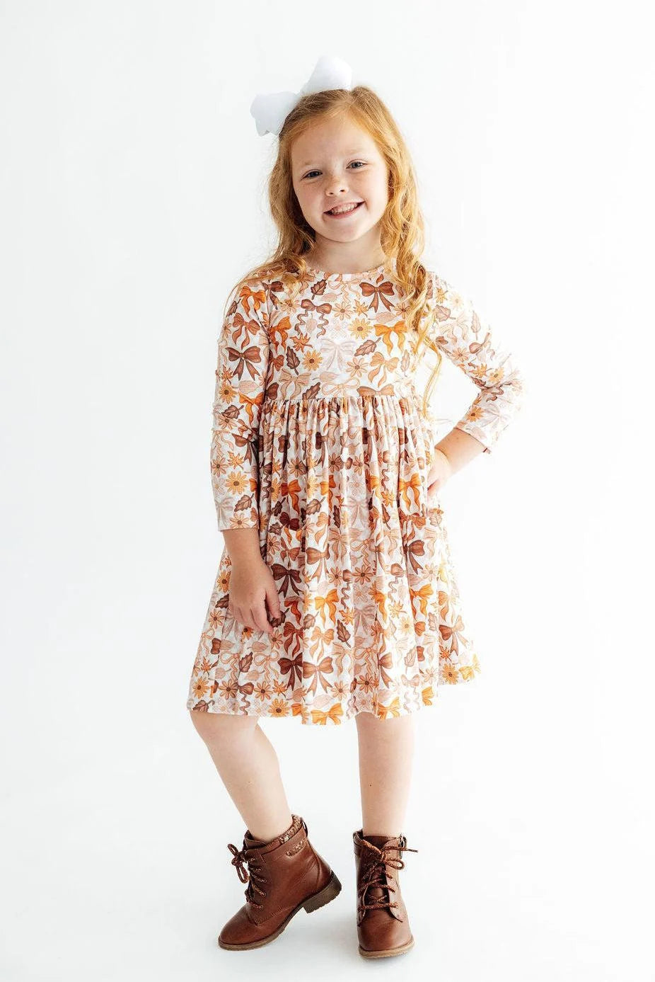 Fall Harvest 3/4 Sleeve Pocket Twirl Dress