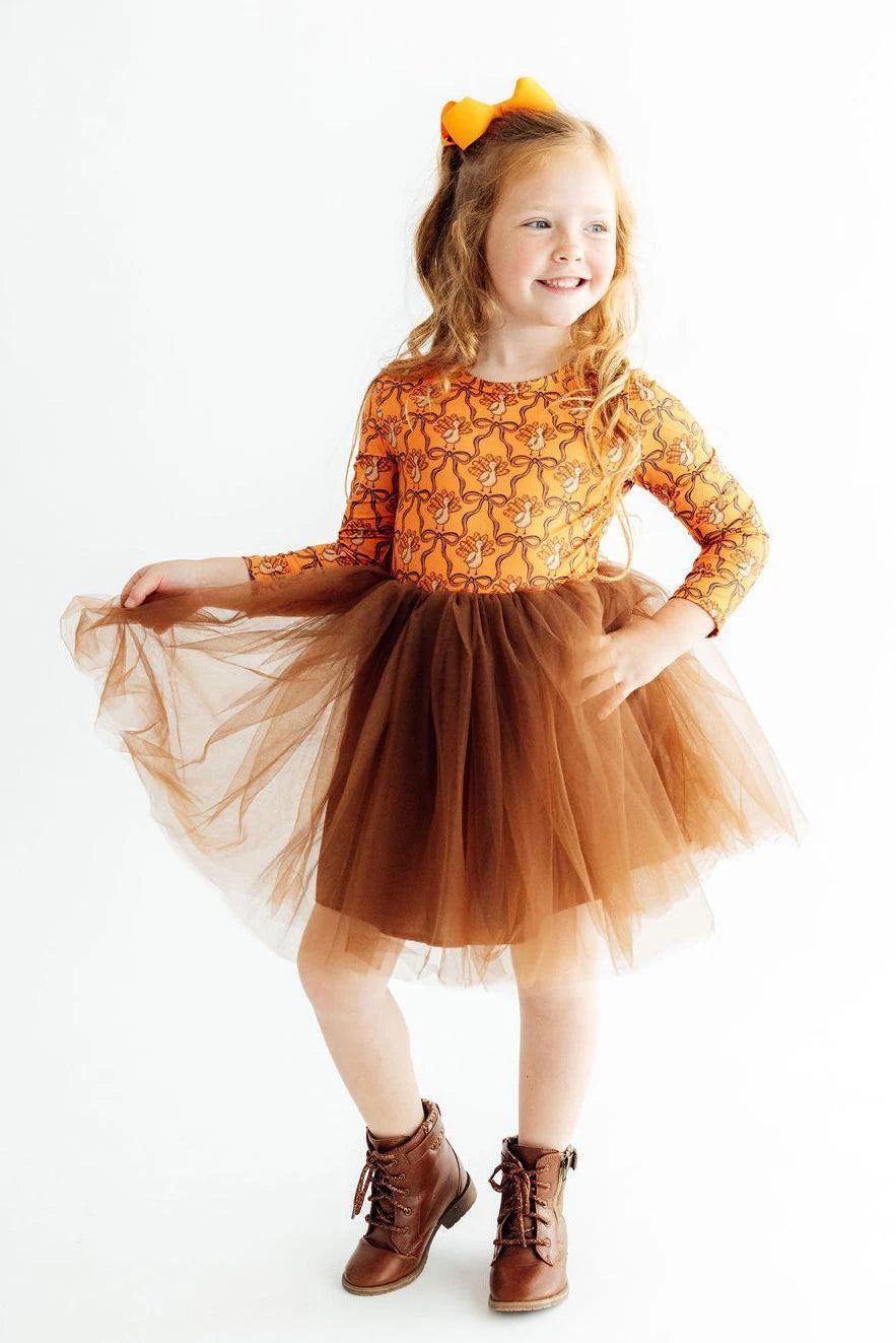 Turkey Trot Long Sleeve Tutu Dress