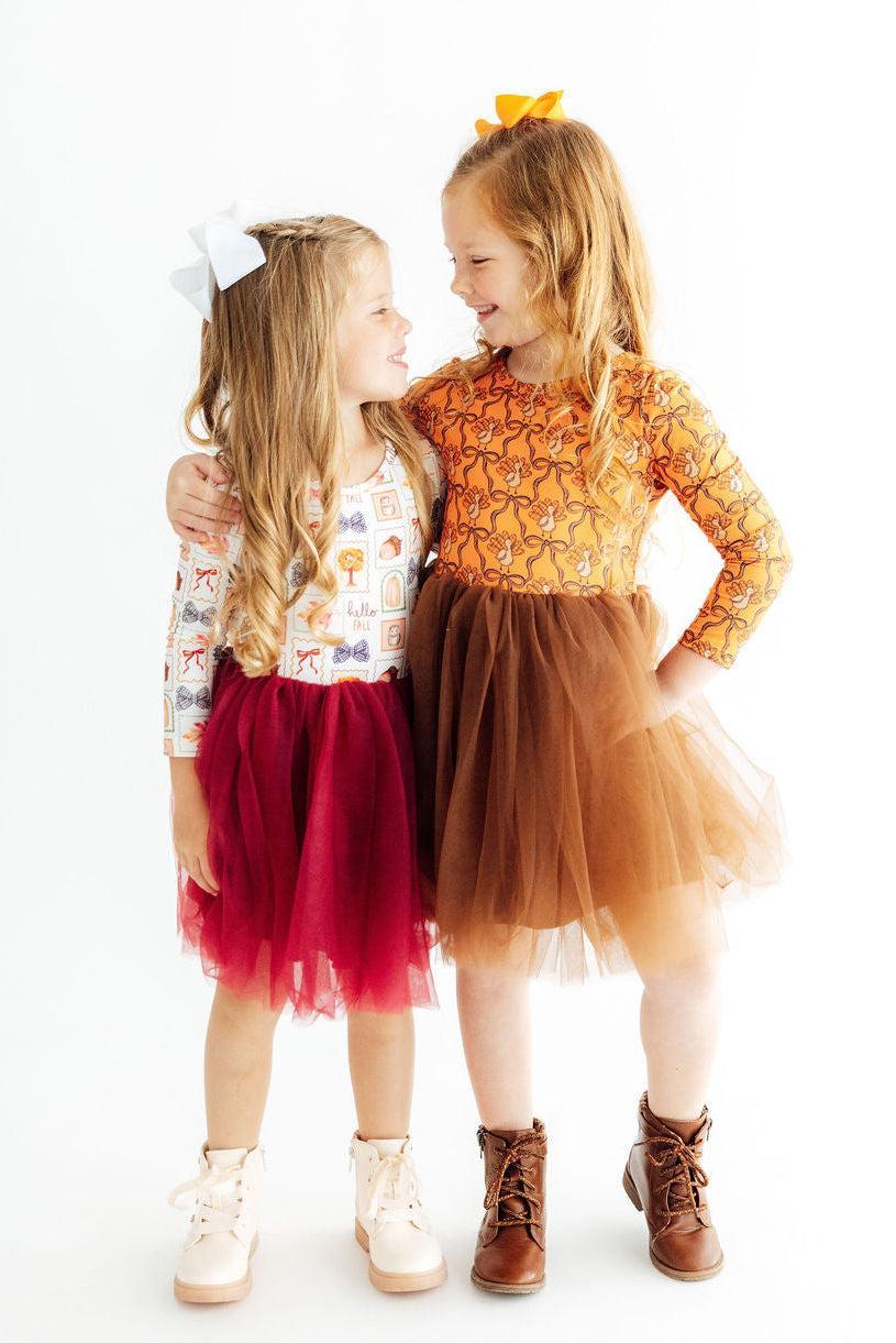 Turkey Trot Long Sleeve Tutu Dress