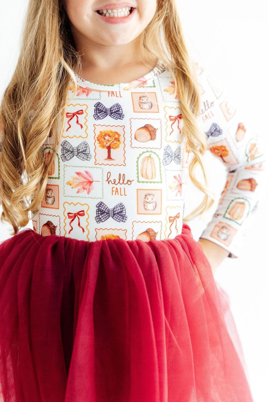 Hello Fall Long Sleeve Tutu Dress