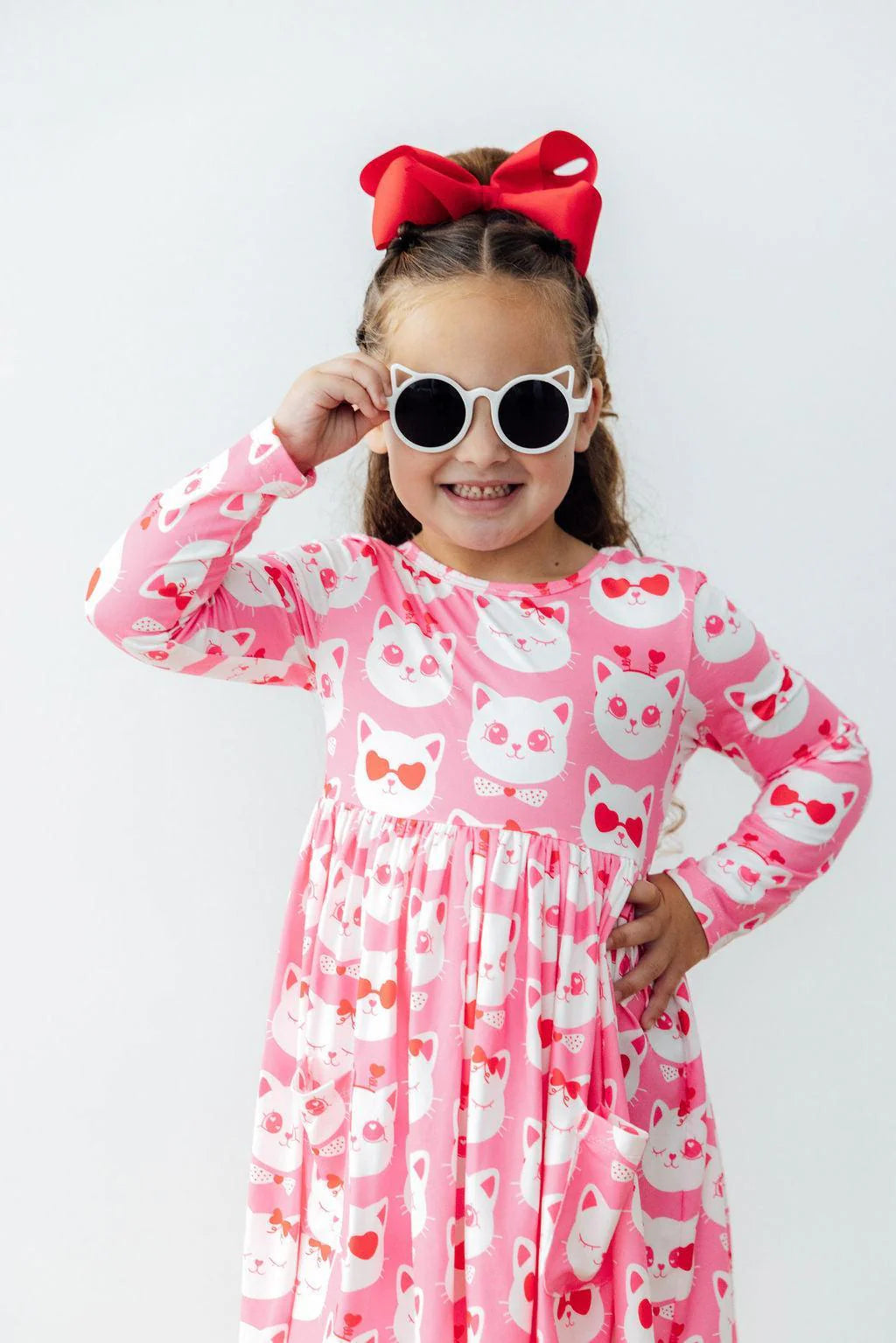 Cutie Cat Pocket Twirl Dress