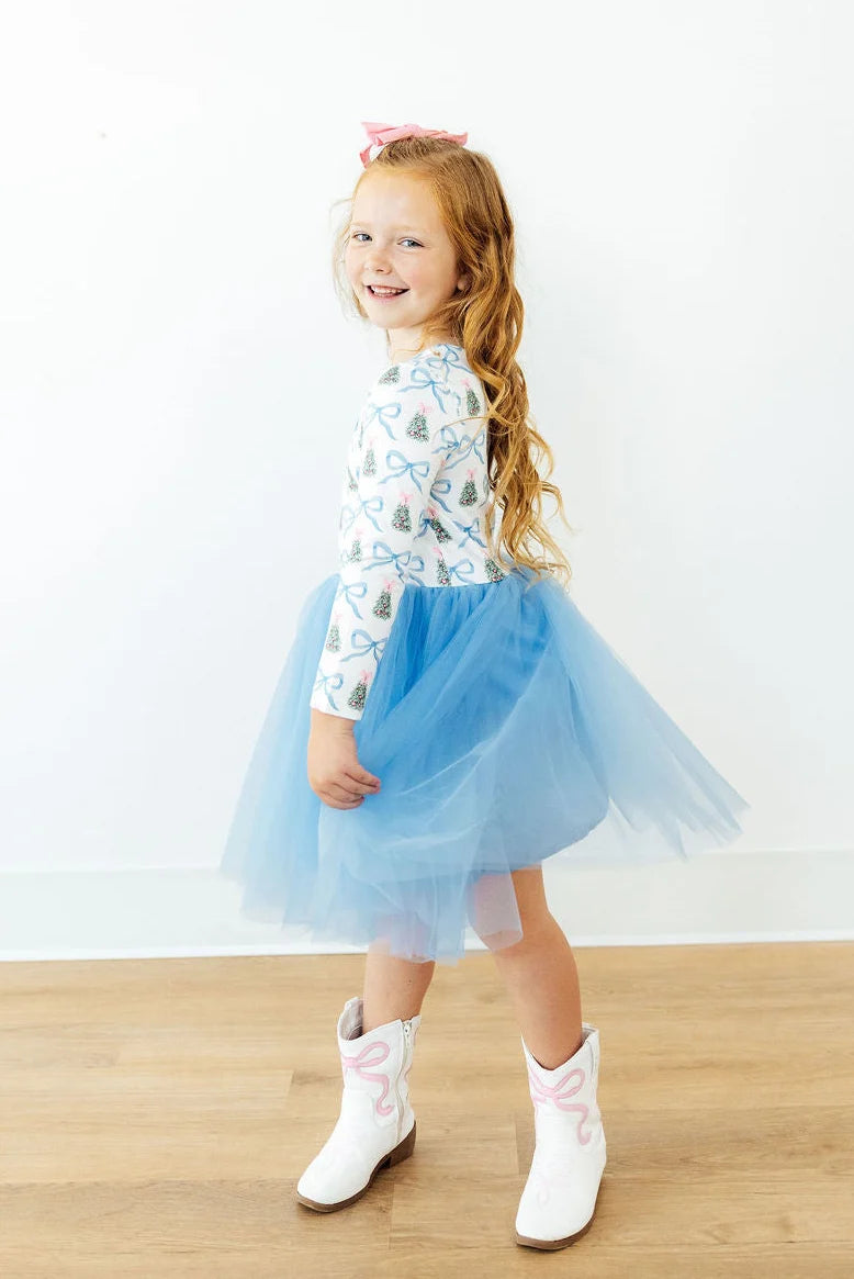 Coquette Christmas Long Sleeve Tutu Dress
