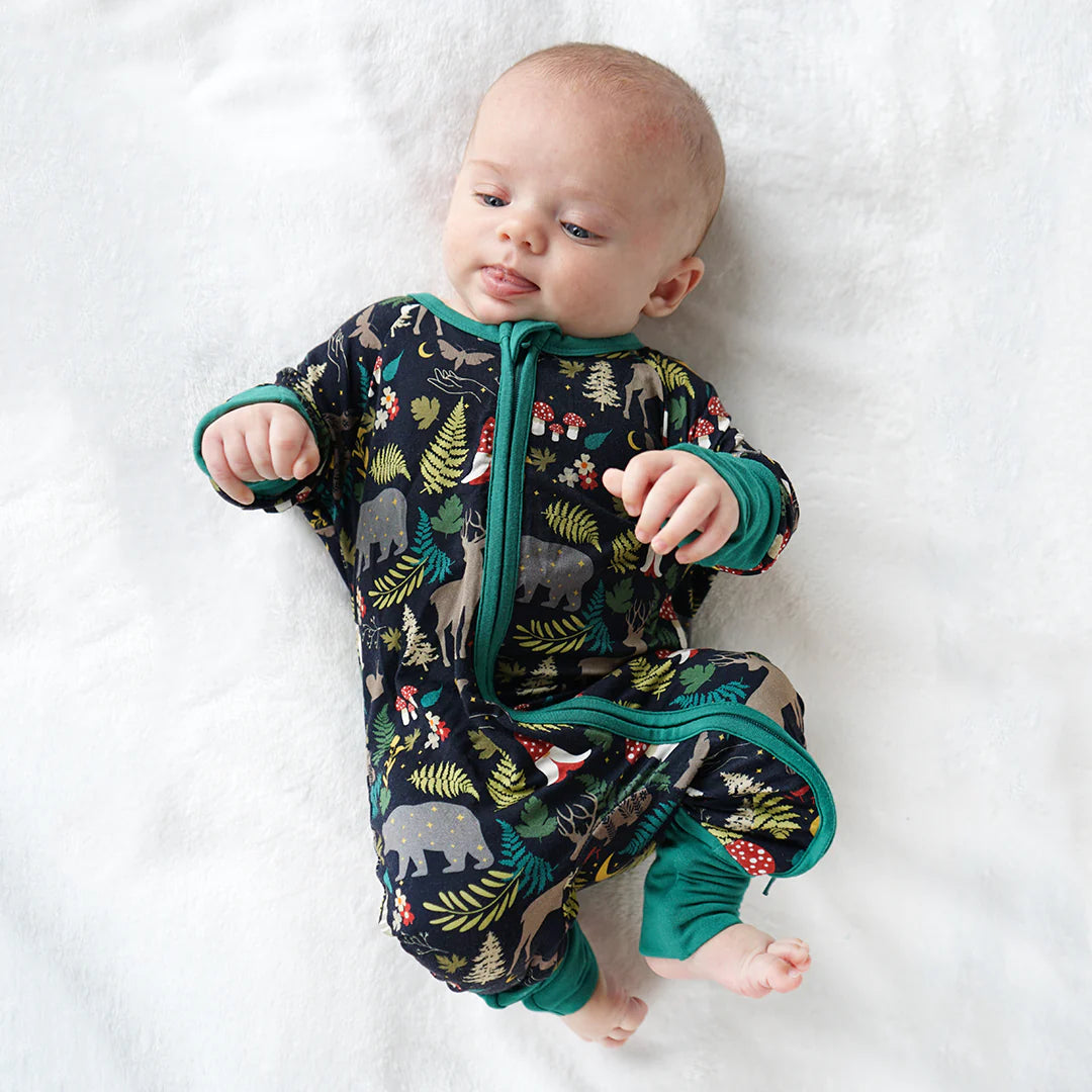 Night Forest Bamboo Convertible Baby Pajama
