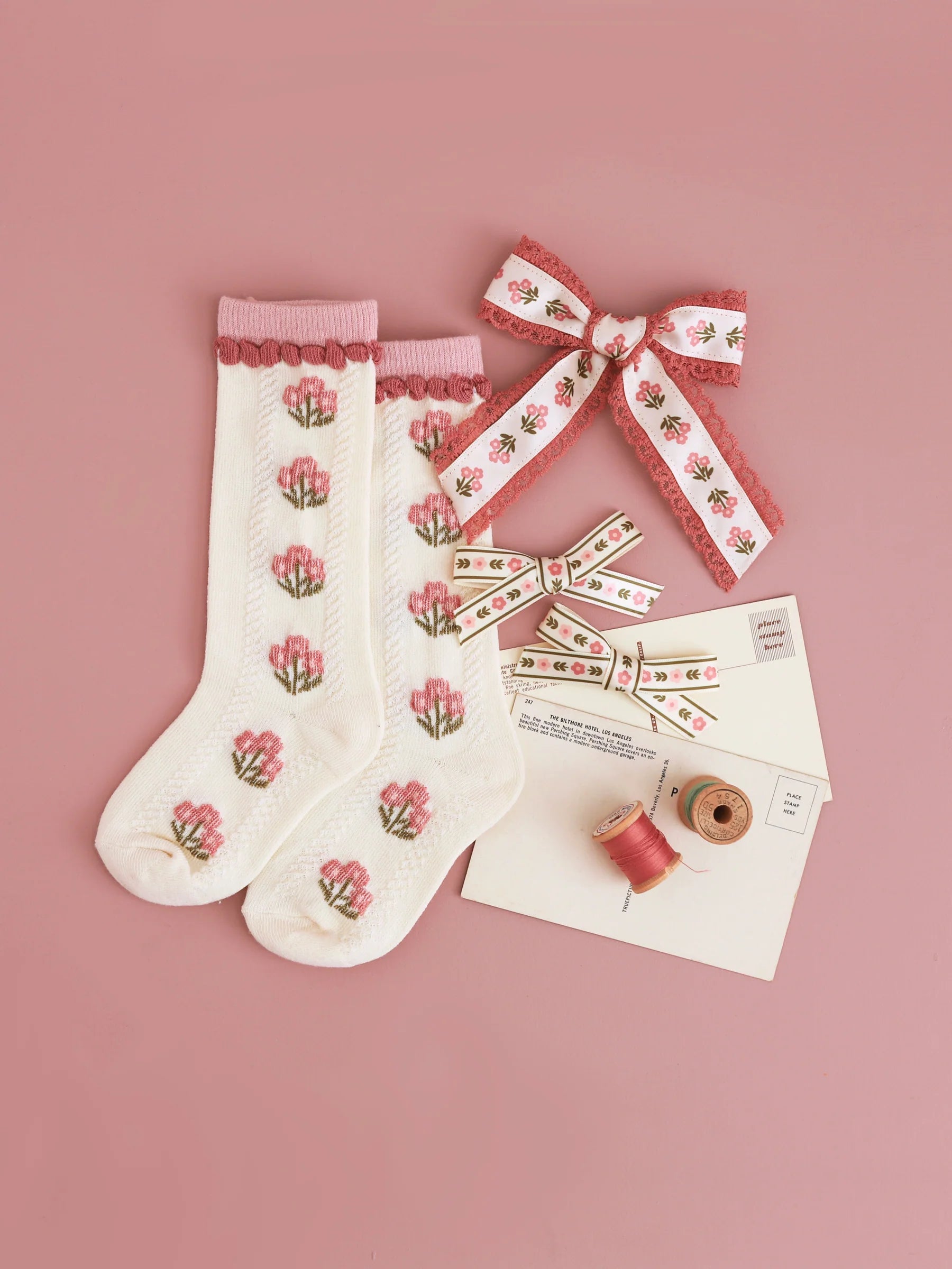 Posie Knee Socks | Old Rose