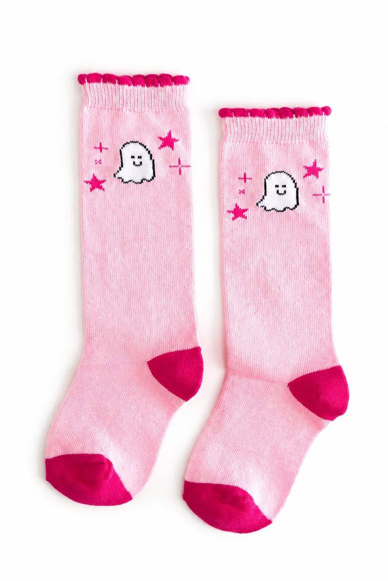 Pink Ghost Knee High Socks