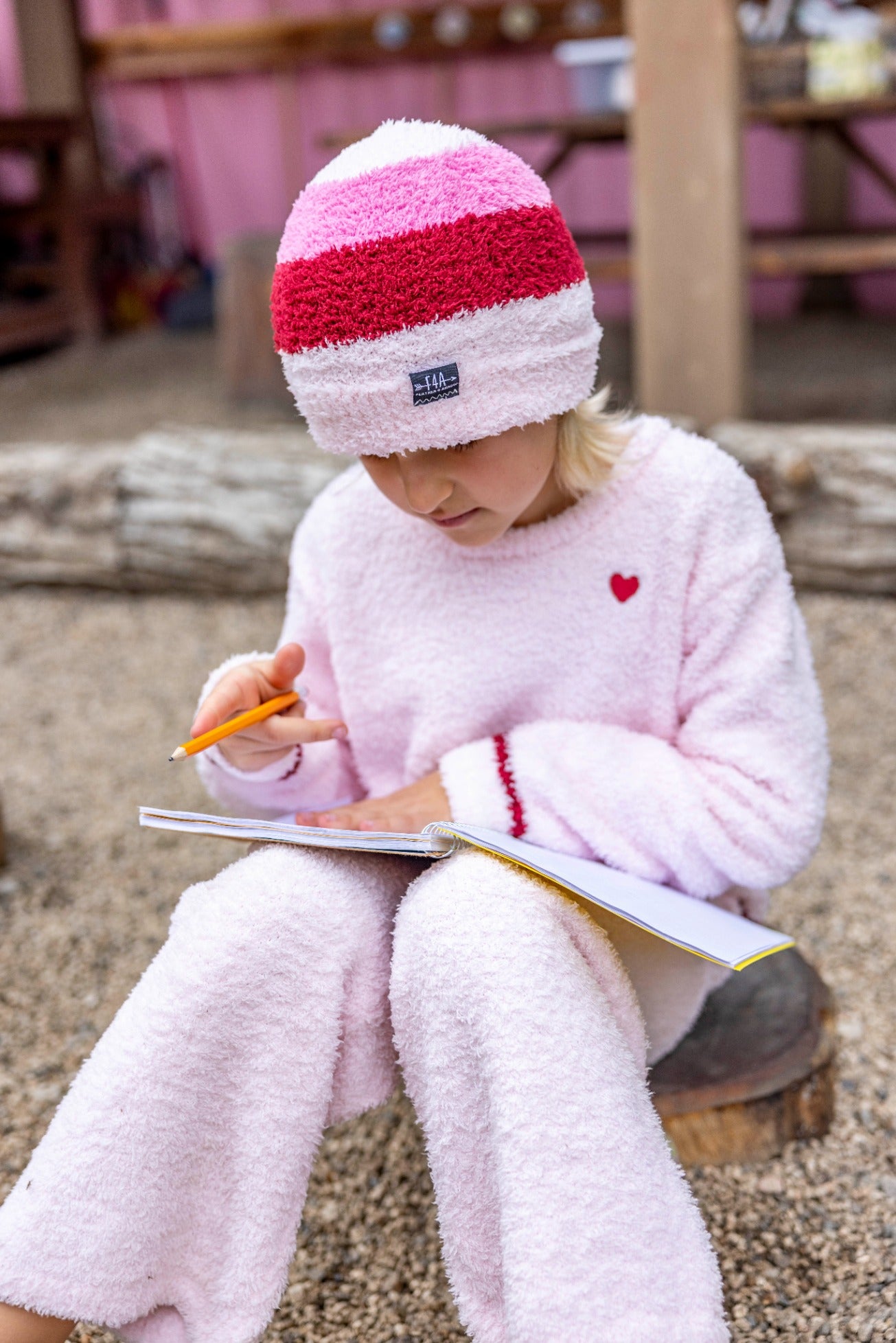 Tate Stripe Beanie | Pink Marshmallow