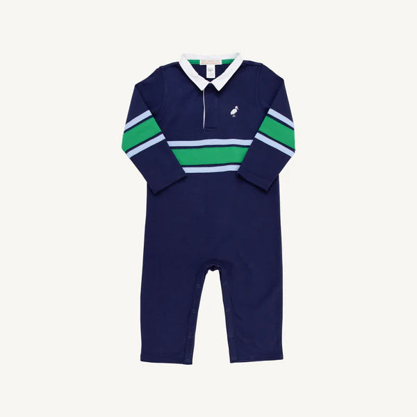 Navy & Kelly Green Stripe Sir Proper Rugby Romper