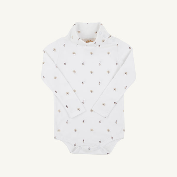 Tatum's Turtleneck Onesie in Lovely Little Leaves