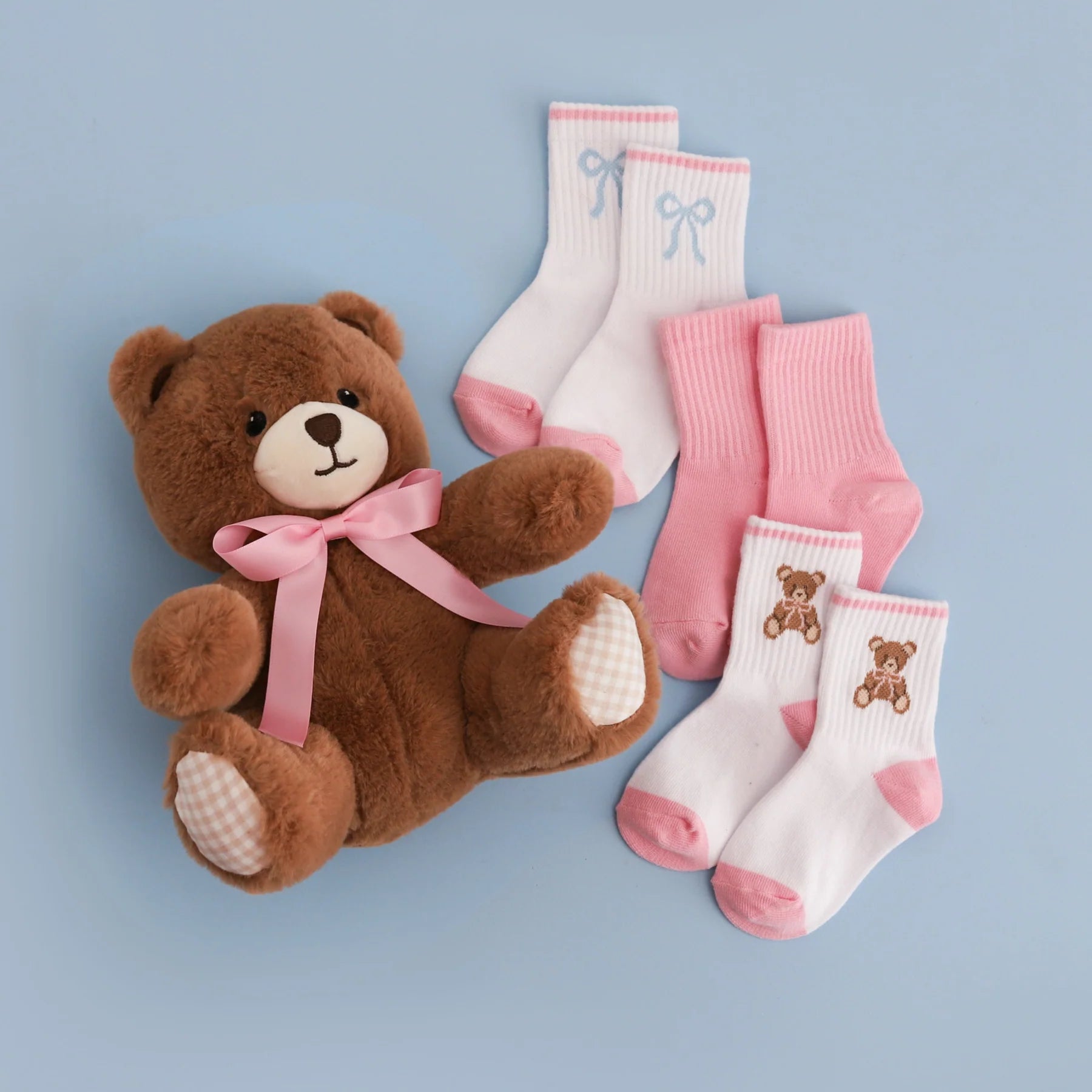 Crew Socks 3-Pack | Teddy Bow