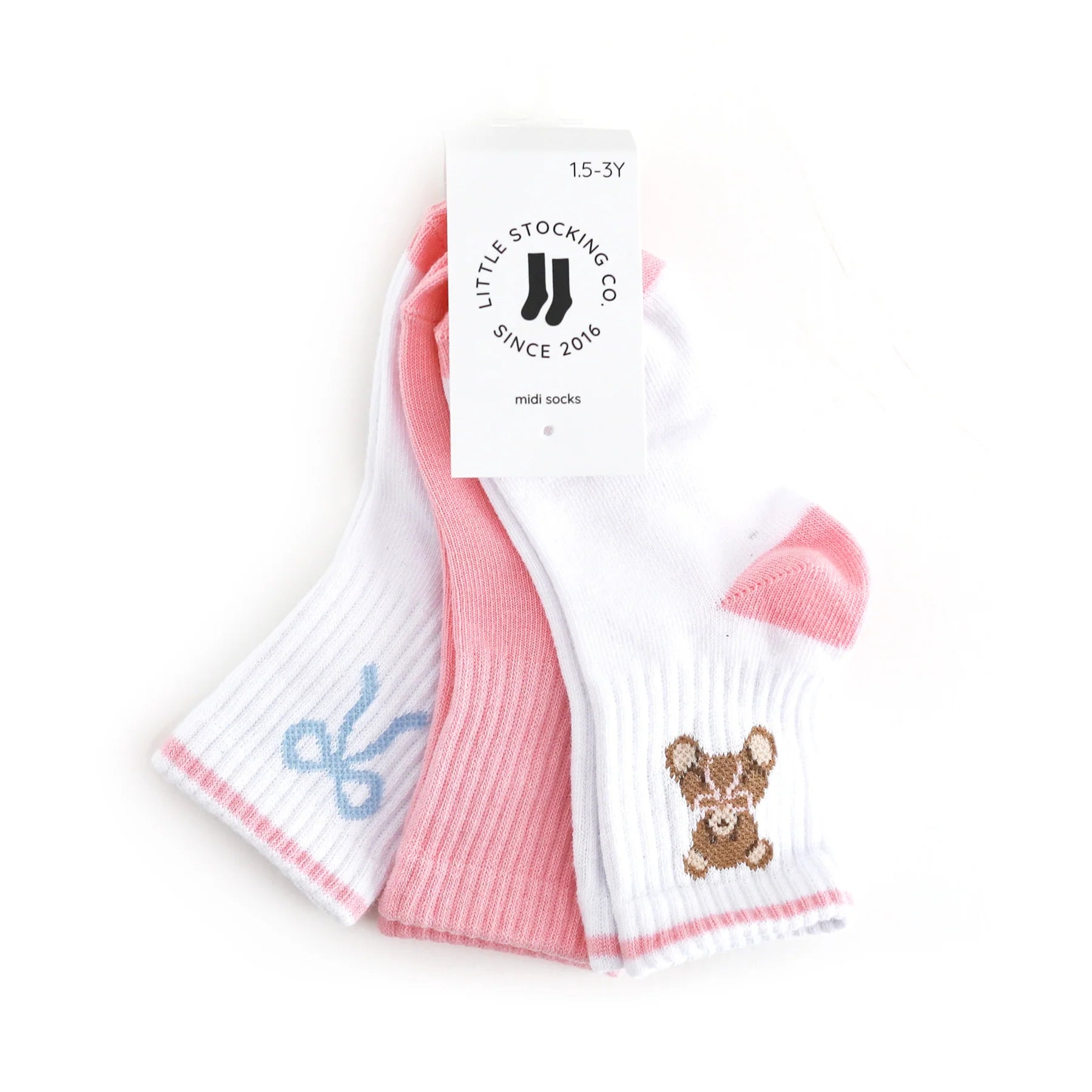 Crew Socks 3-Pack | Teddy Bow