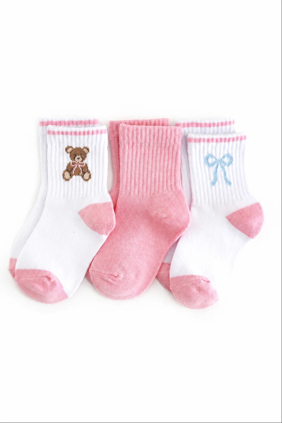 Crew Socks 3-Pack | Teddy Bow