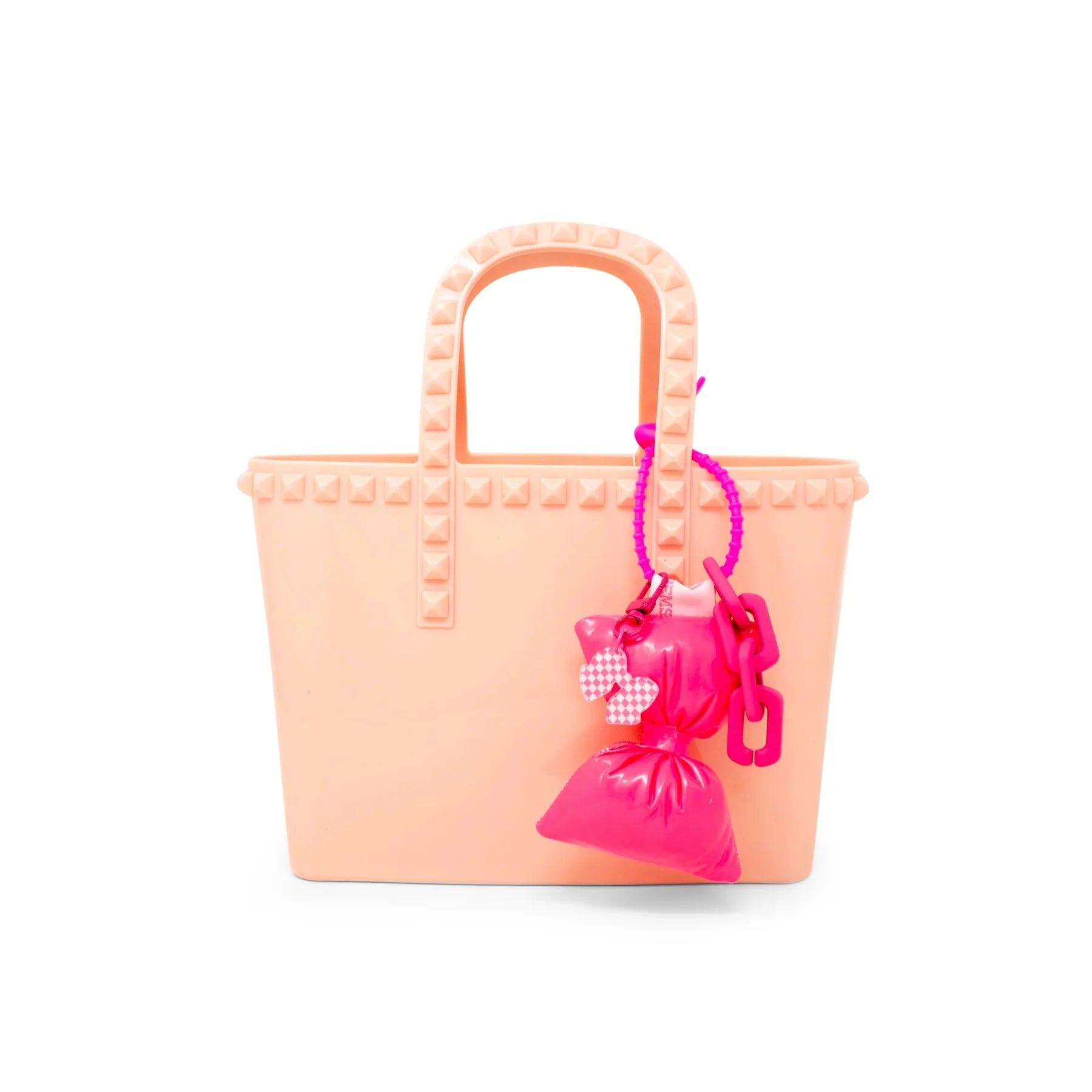 Tiny Jelly Stud Tote w/ Puffy Bow Charm