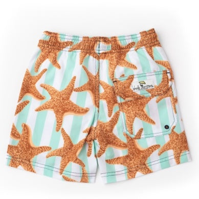 Starfish Stripe Boys 4 Way Stretch Swim Trunks
