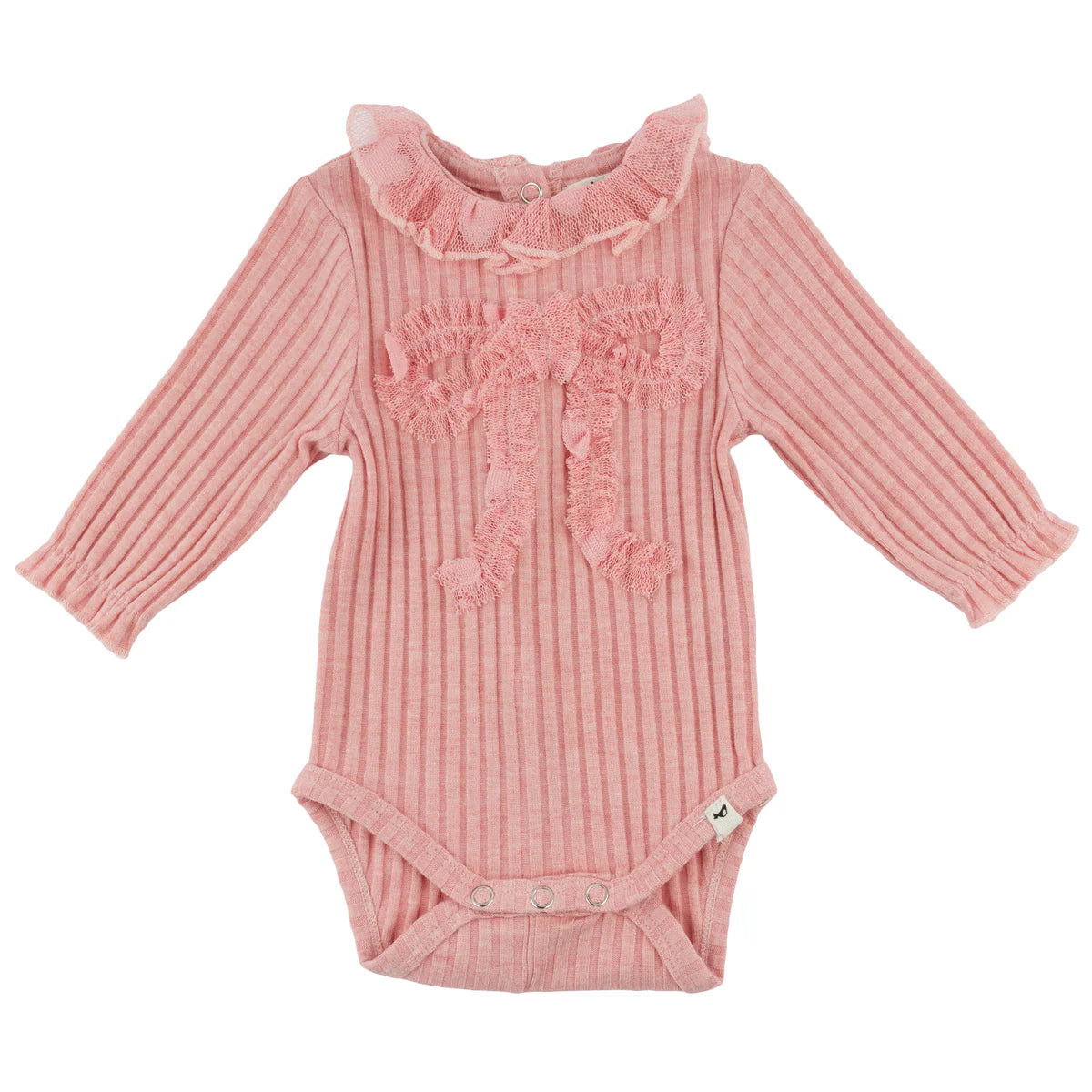 Pink Ruffle Bow Mess Collar Onesie