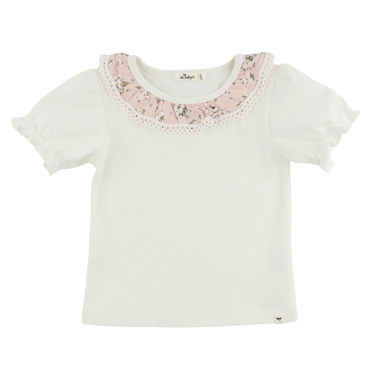 Layla Short Sleeve Tee | Pink Apple Blossom Bella Collar
