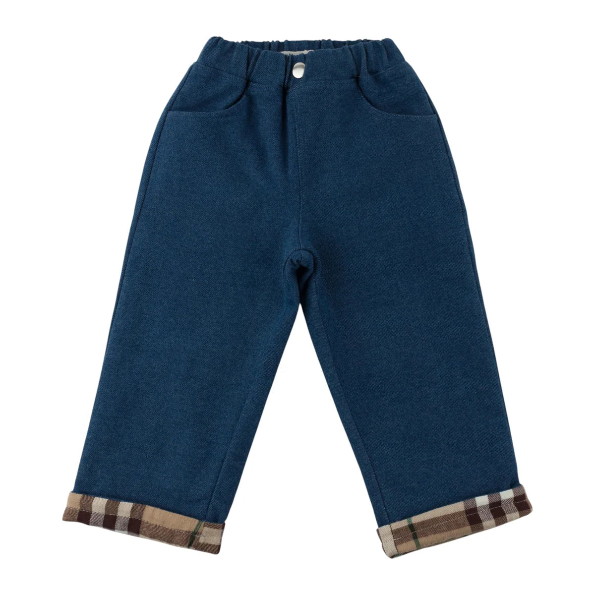 Denim Jeans in Forest Mini Tartan Lined