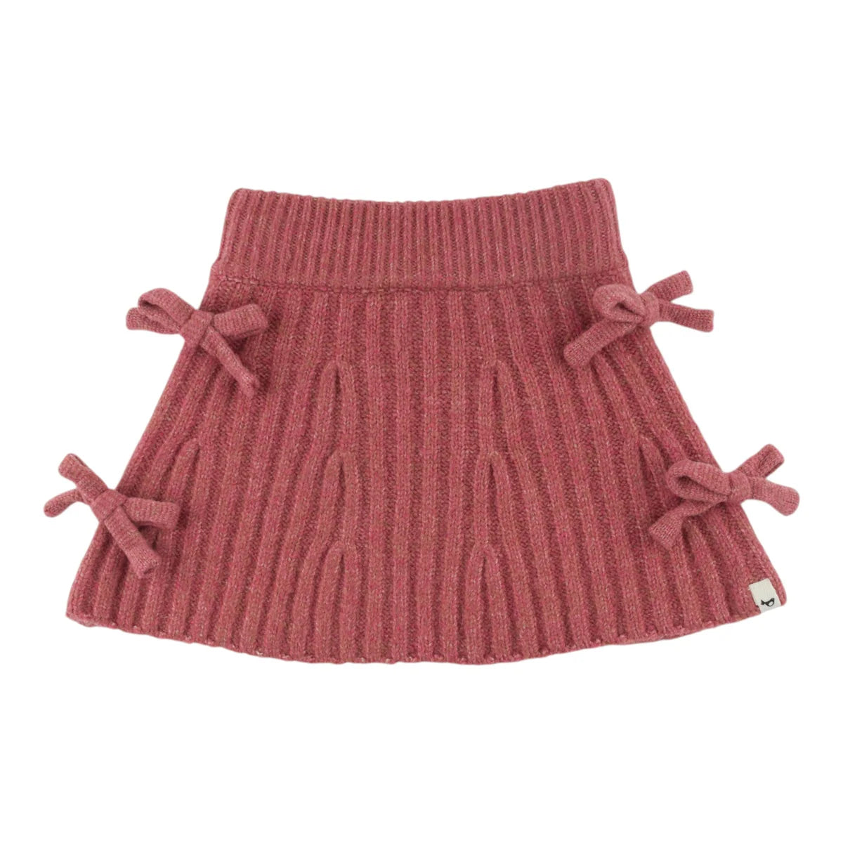 Bow Knitted Flared Skirt | Boysenberry