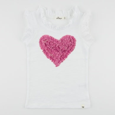 Pink Ruffle Heart Sparkle Tank