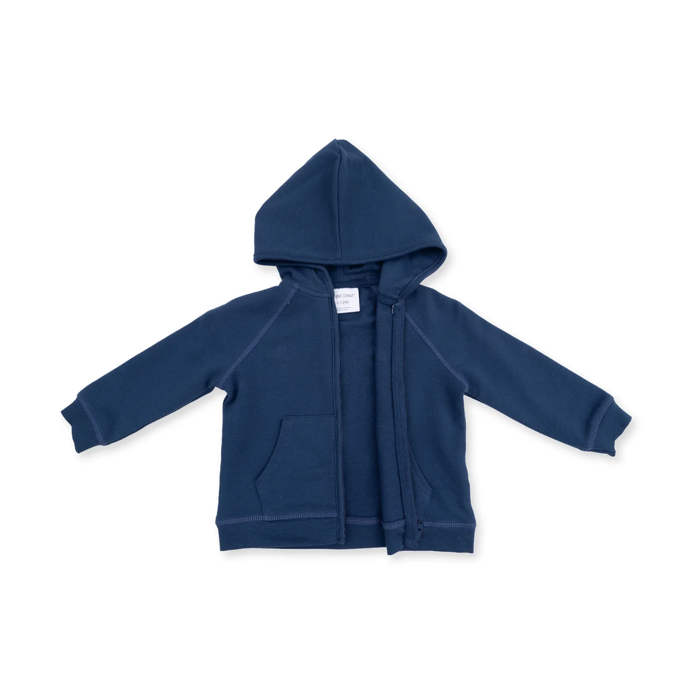 Solid Blue Zip Hoodie