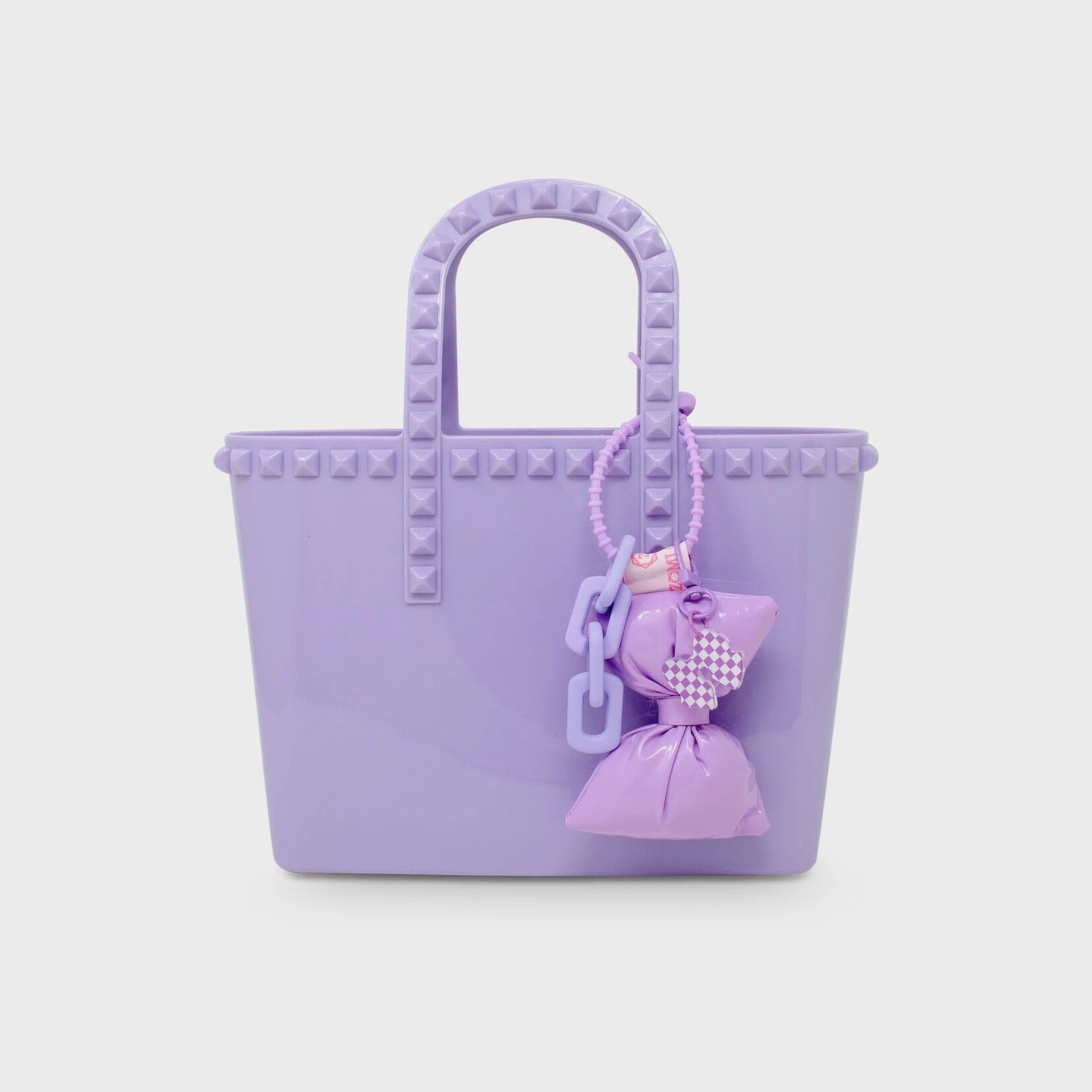 Tiny Jelly Stud Tote w/ Puffy Bow Charm
