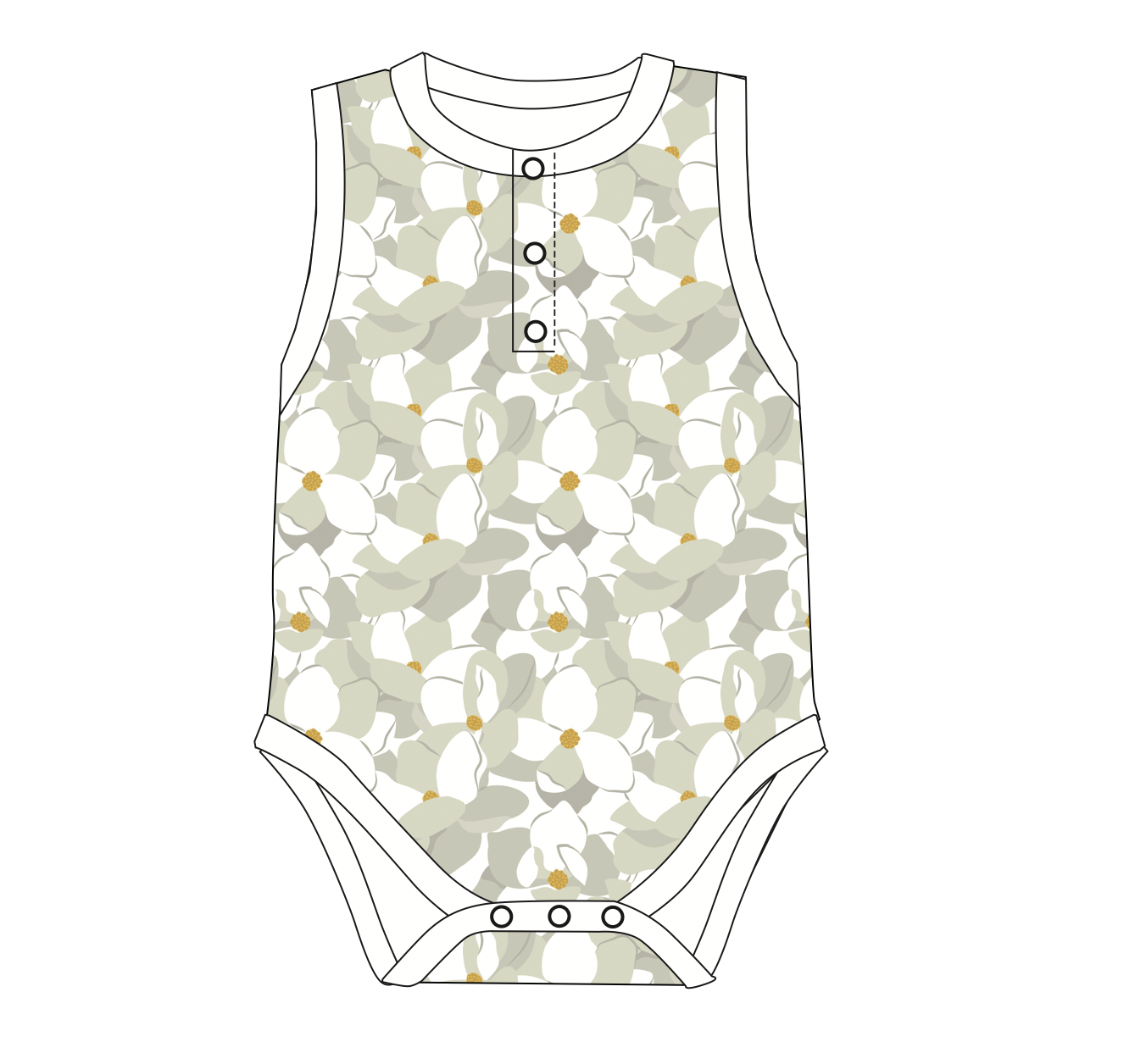 Magnolia Bamboo Henley Onsie with Snaps