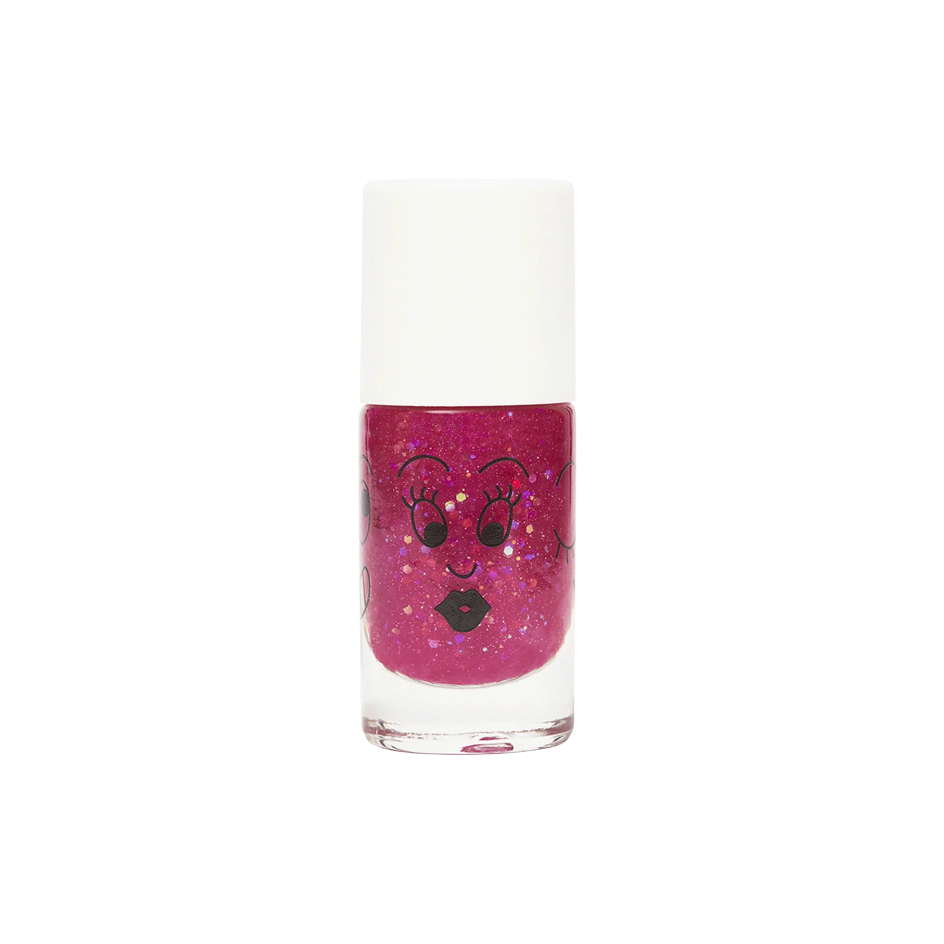 Sheepy - Clear Raspberry Glitter Nail Polish