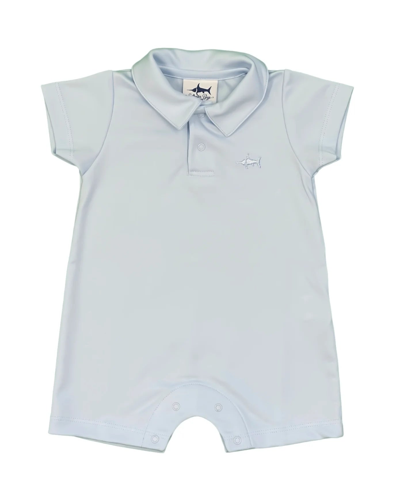 Baby Boy Signature Polo Onesie in Light Blue