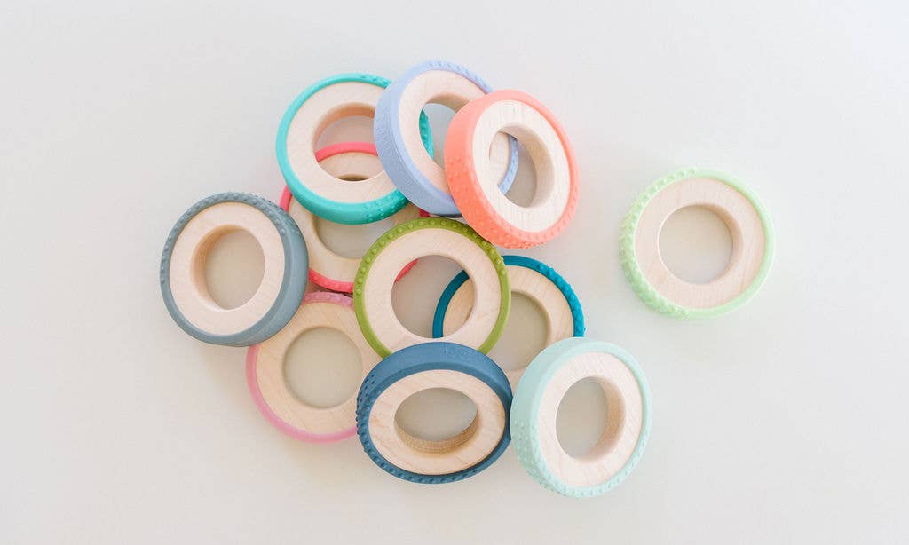 Silicone Wrapped Wooden Baby Teethers