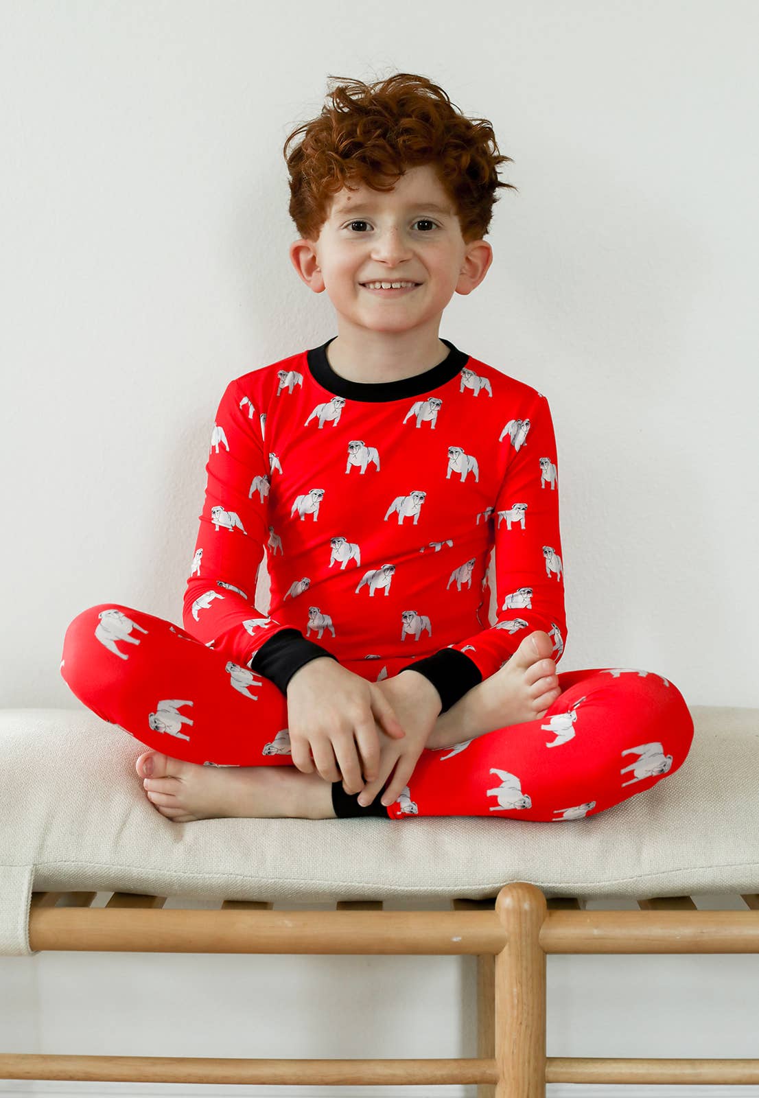Red Bulldog 2 Piece Bamboo Pajama Set
