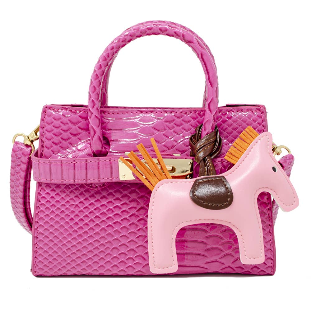 Patent Crocodile Pony Handbag
