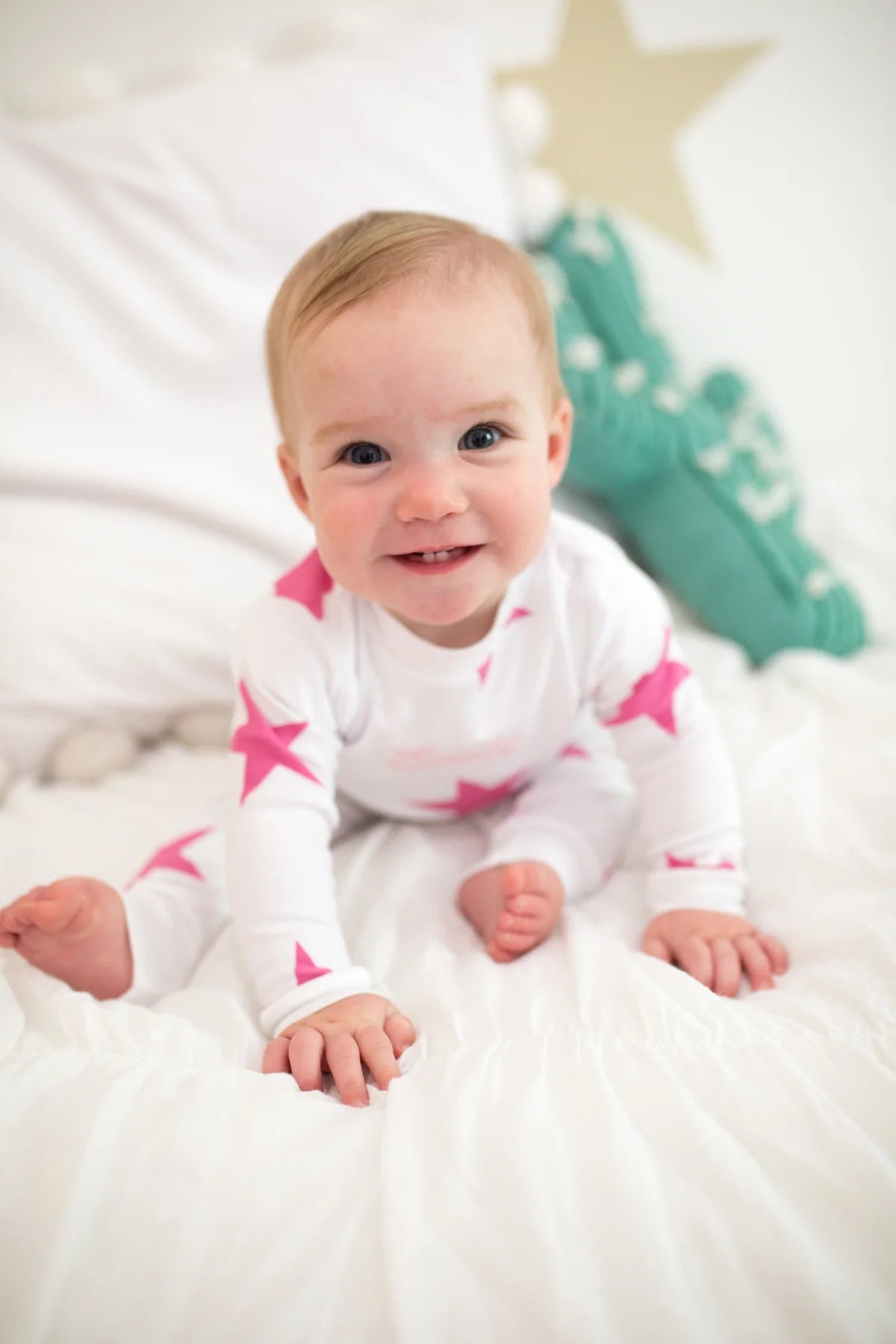 Bold Star Pajama Set in Pink