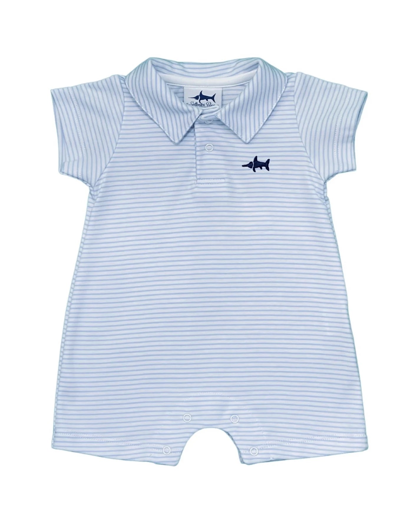 Baby Boy Polo Onesie Blue Stripe
