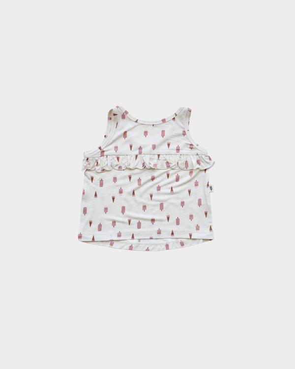 Girl's Ruffle Tank in Summer Treats - Poppyseed Kids